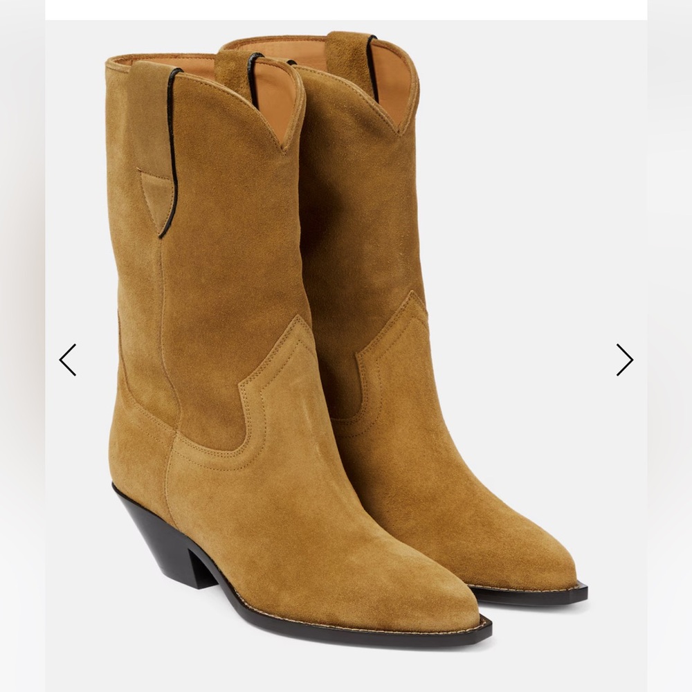 Isabel Marant Dahope Tan Suede Western Boots - Picture 1 of 8
